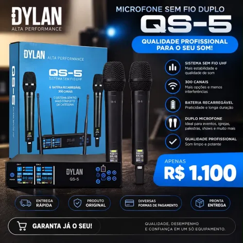 Microfone profissional dylan s fio