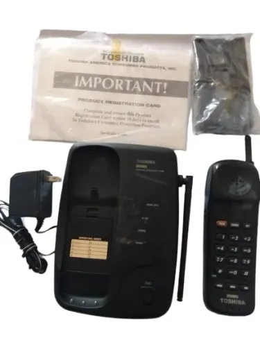 Telefone Sem Fio Tochiba Vintage Anos 80 Ft-3806 Bk 900 Hz