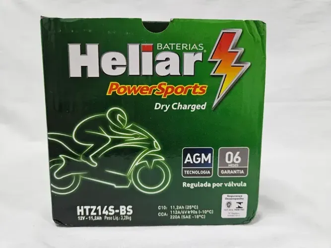 Bateria Heliar HTZ14S-BS na caixa p/ NC 750 Shadow750 Cb1300 etc