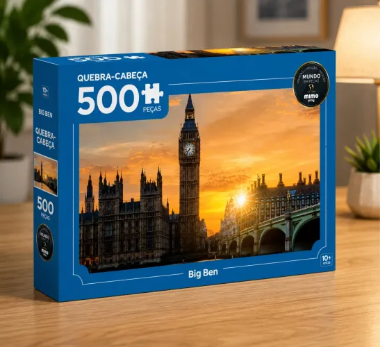Quebra-Cabeça Big Ben 500 Peças Mimo Toys 47x32cm +10 Anos