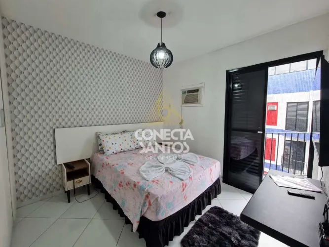 Flat com 1 quarto, Centro, São Vicente - R$ 244 mil, Cod: 222