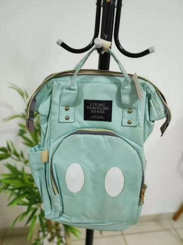 bolsa maternidade living traveling share original verde água tam: grande nova