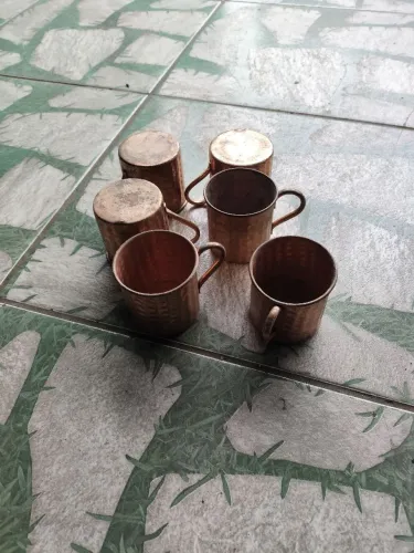 6 canecas de cobre 7x8 cm