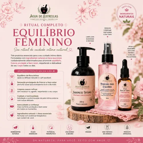 KIT EQUILÍBRIO FEMININO |  Sabonete íntimo - Perfume de Calcinha - Sérum Clareador