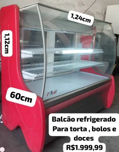 Balcão refrigerado tortas bolos e doces 