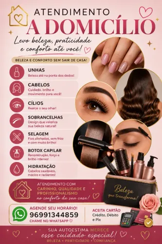 Beleza no conforto da sua casa!!