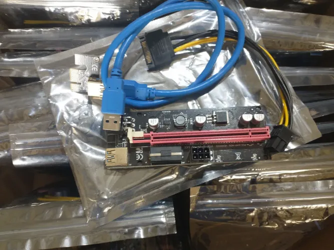 Kit com 6 Placas Riser V009 Pci-e 16x Mineração Usb 3.0<br>