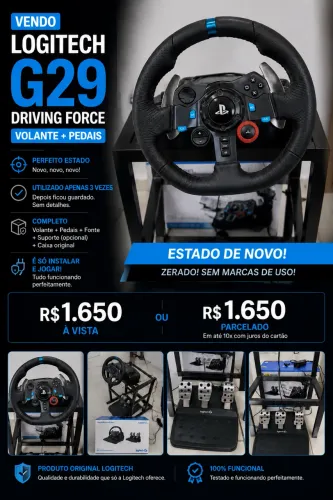 Logitech G29 Driving Force - Estado de Novo | Completo + Suporte