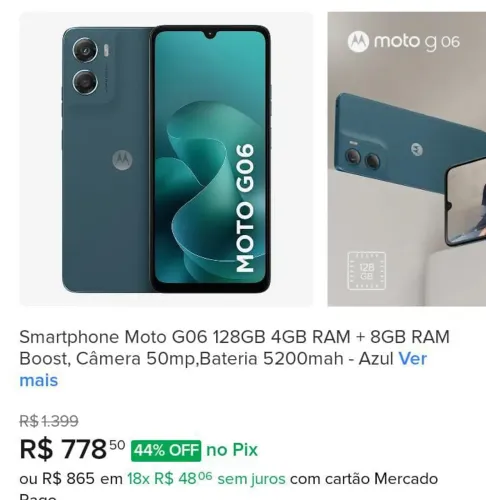 Moto g 06 em perfeito estado carregador caixinha