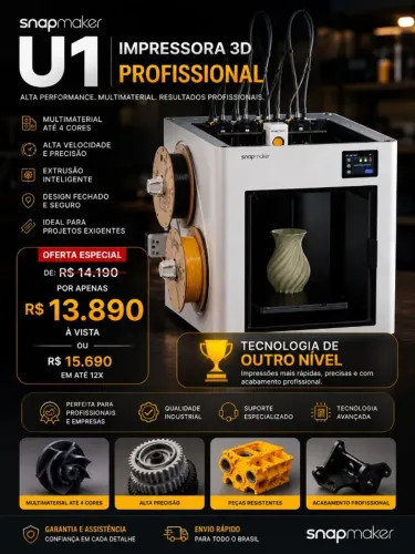 Impressora 3D Snapmaker U1 Profissional Nova Lacrada Disponivel.