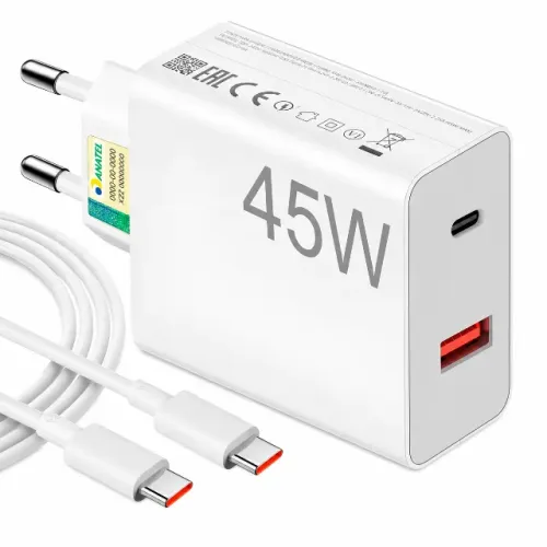 Carregador 45W com Cabo Compativel Com Samsung Tipo C