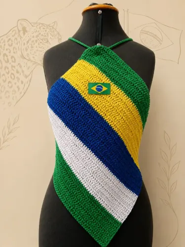 Top de crochê Brasil