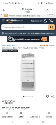 Vendo climatizador Eletrolux