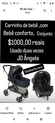 Conjunto de carrinho de bebê,e bebe conforto
