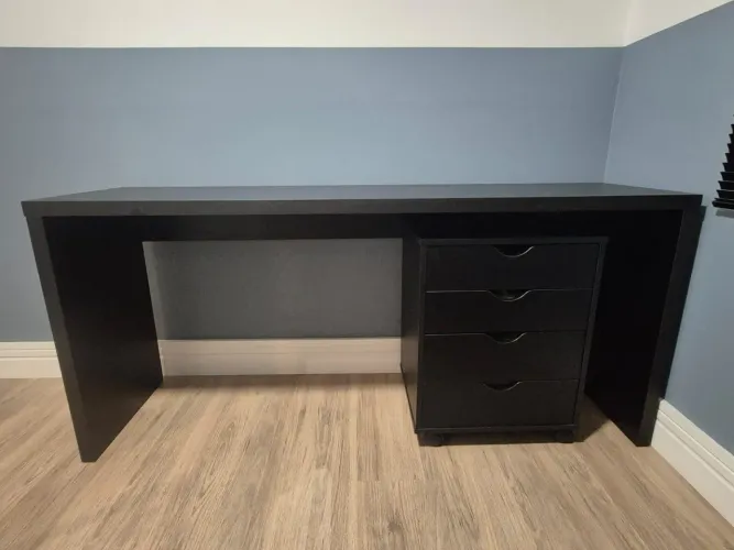 Conjunto escritório bancada e gaveteiro tok stok