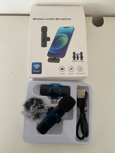 Microfone de Lapela Sem Fio - Ideal para Criadores de Conteúdo