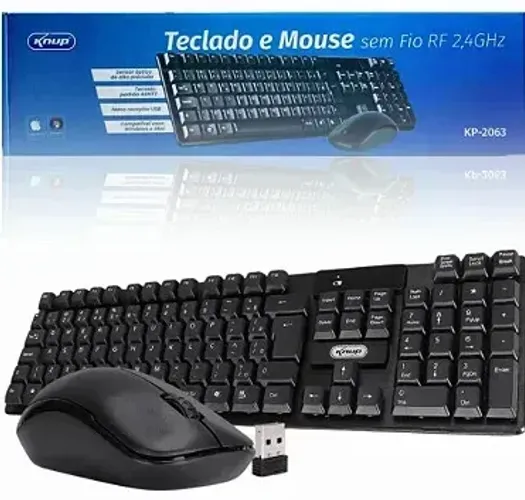 COMBO TECLADO E MOUSE SEM FIO KNUP KP-2063