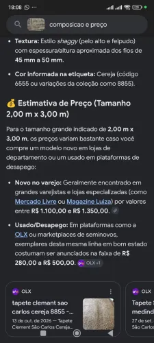 Tapete São Carlos Clemant Cereja 2mx3m