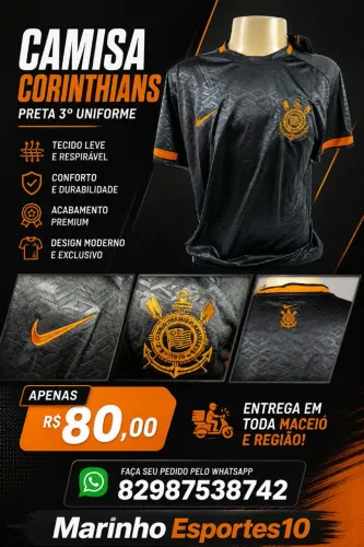 Camisa Corinthians Preta