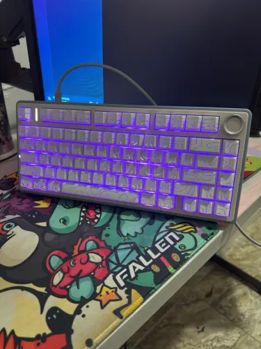Teclado Mecânico AULA F75 Azul Glacial + Keycaps Personalizadas