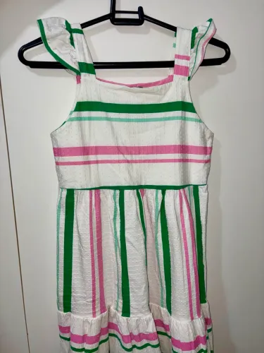 Vestido infantil listrado Tam 12