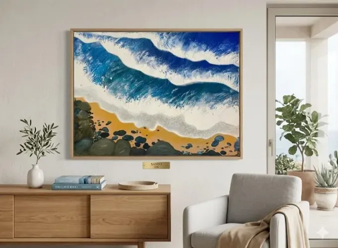 QUADRO DE MAR/PRAIA. Tamanho: 80x60
