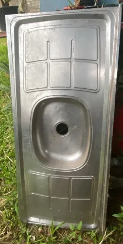 Tampo de pia inox com base de concreto