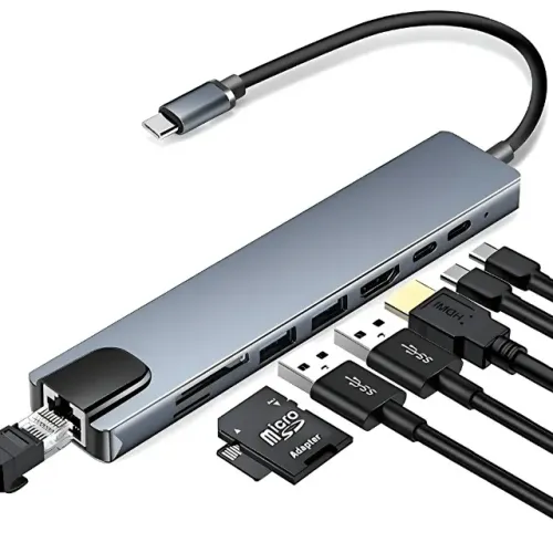Adaptador Hub Usb-C 8 em 1 Tipo C para HDMI Shinka