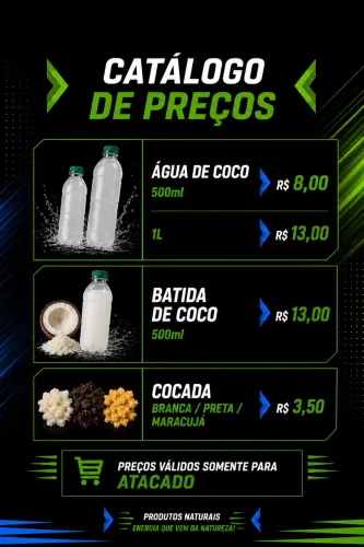 Água de coco/Batida de coco/Cocada