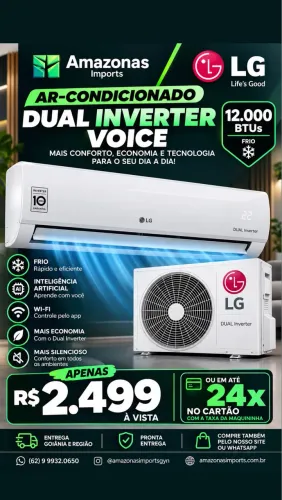Ar condicionado LG DUAL VOICE wifi 12.000 Btus