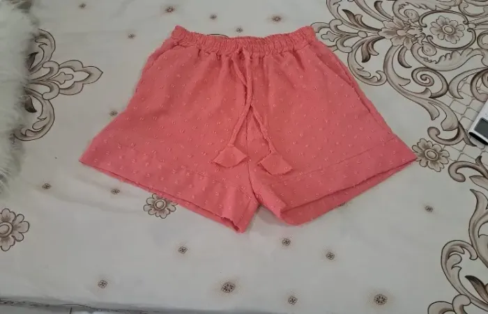Short de malha fina rosa
