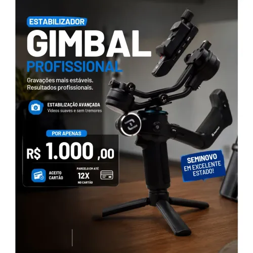 Gimbal FeiyuTech Scorp-c 3 Eixos para Câmera DSLR Capacidade 2,5kg