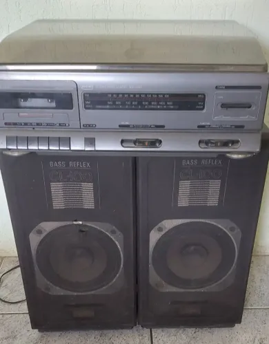 Toca disco CCE SHC 5700 som 3X1 CAIXAS CL100 vitrola radiola rádio toca fita antigo raro