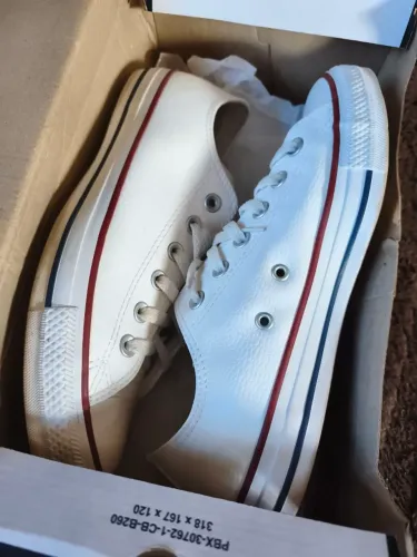 Tênis All Star Converse de couro branco 38