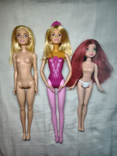 Lote de Sucatas de 3 Bonecas Barbies & Disney (ORIGINAIS!)
