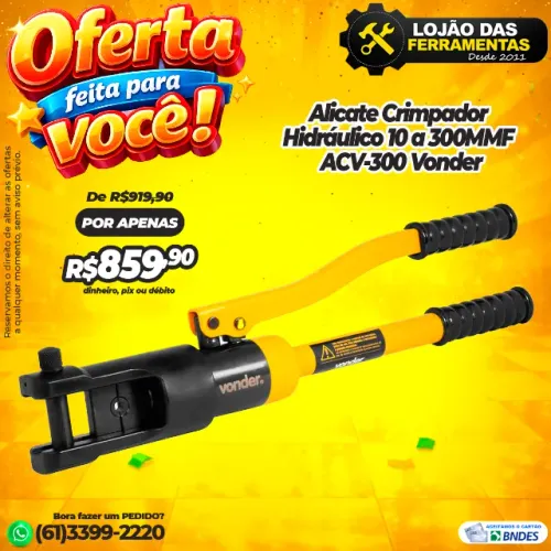 Alicate Crimpador Hidráulico 10 a 300mm Acv-300 Vonder