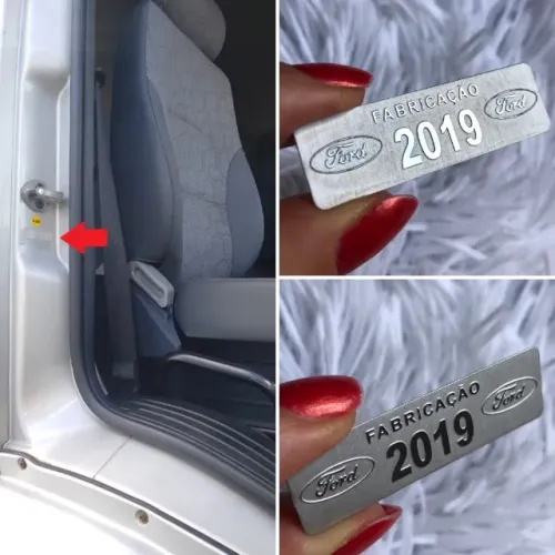 Plaqueta Ford 2019 identificação de ano tarjeta ford placa ford 2019
