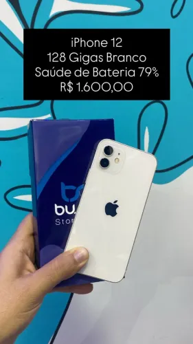 Seminovo: iPhone 12 128GB Branco - Bateria 79% | Loja Fisica