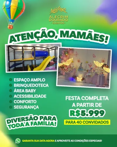 Pacote Festa Completa Alecrim Dourado Eventos em Ap. Goiânia - a partir de R$ 5.999,00