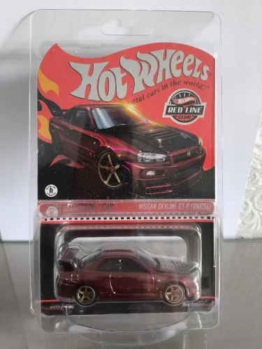 Hot Wheels Collector RLC 2024 Selections Car NISSAN SKYLINE GT-R (BNR34) Vermelho-sangue