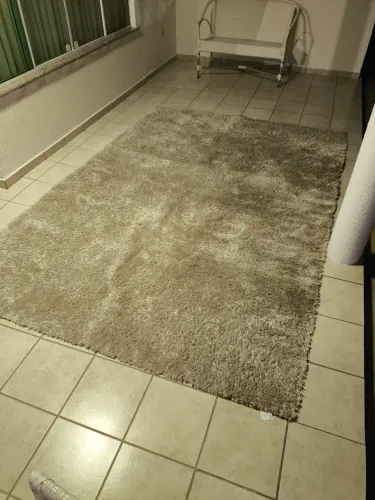 Tapete Felpudo Bege/Cinza para Sala