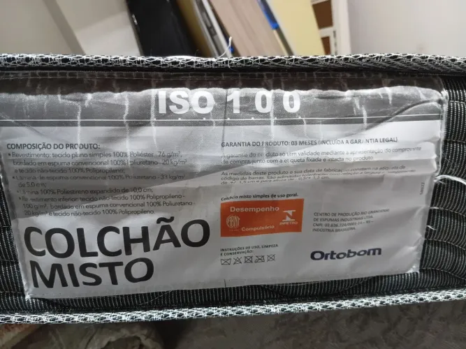 Colchão solteiro Ortobom 1,90/80 Densidade 33