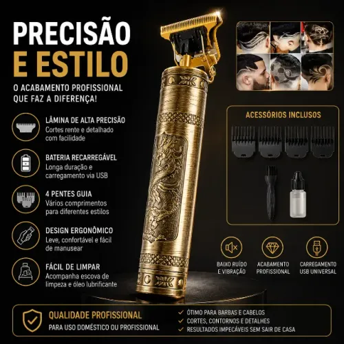 Máquina de Acabamento Profissional Sem Fio | Precisão e Estilo
