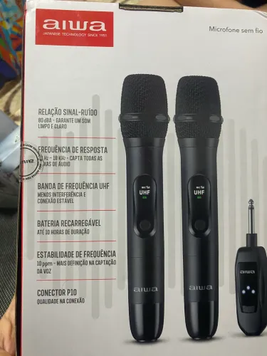 Vendo microfone sem fio Aiwa lacrado nunca utilizado