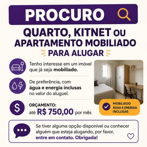 Procura lugar para morar ou dividir