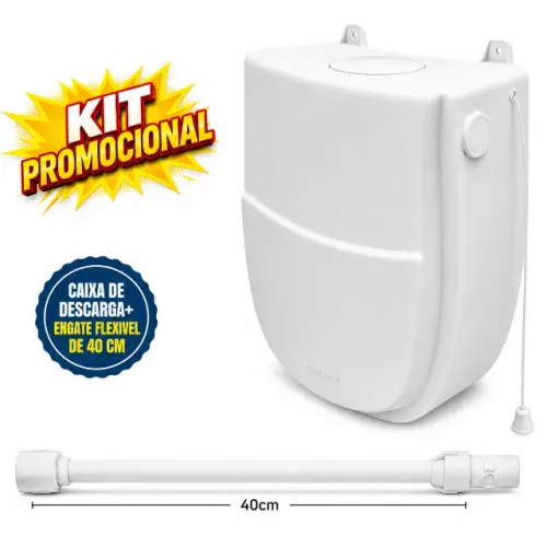 KIT CAIXA DE DESCARGA + ENGATE FLEXIVEL 40CM