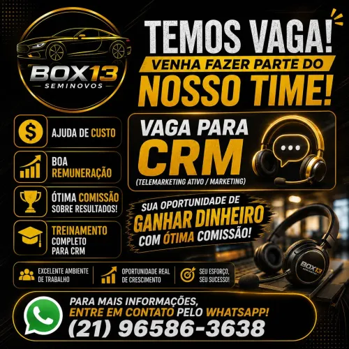Vagas para CRM/Telemarketing