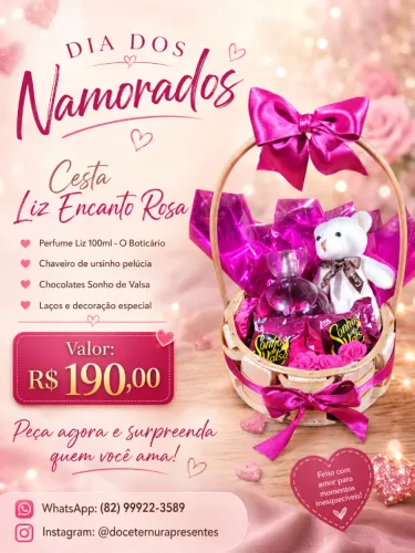 Cesta Liz Perfume | Presente O Boticário | Promoção Dia dos Namorados