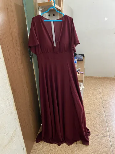 VESTIDO LONGO VINHO FESTA