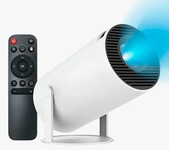 Smart Projetor Hw Hy300<br>Mini Projetor Suporta 4k<br>Portátil Branco